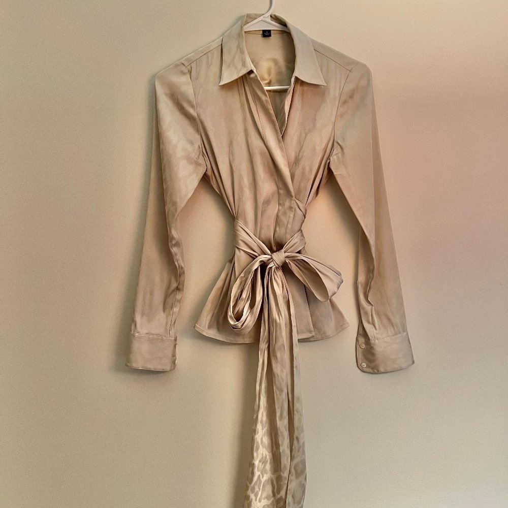 Ann Taylor Silk Wrap Around Silk Tunic Blouse